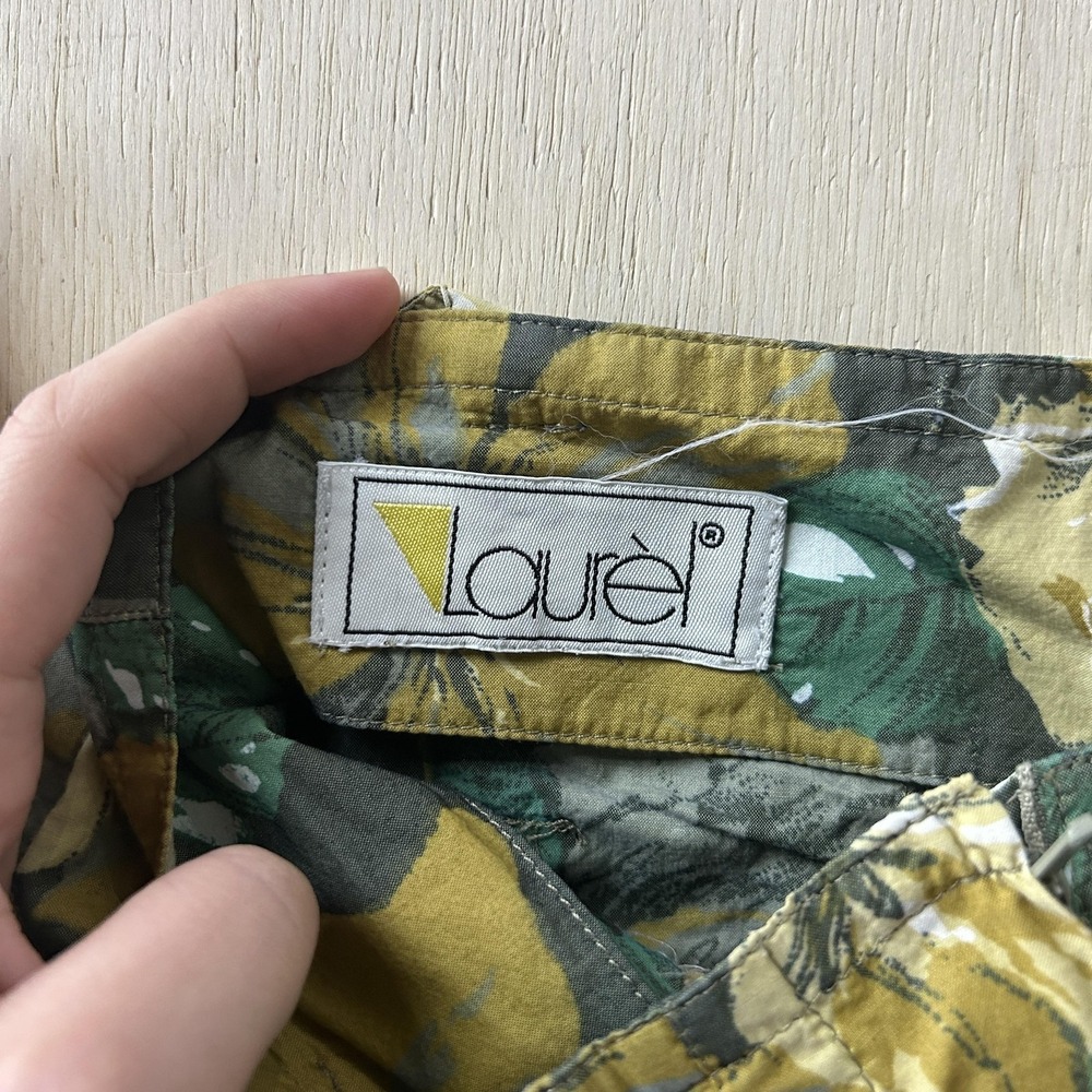 Vintage Laurèl Pants Womens 29 Multicolor Floral Twill Relaxed Lightweight - Picture 2 of 10